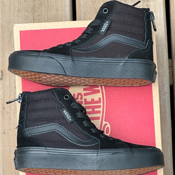 NEW Vans Youth Preschool Fillmore Casual Sneakers Black Canvas Suede - 11 - Picture 5 of 8